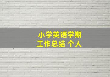 小学英语学期工作总结 个人